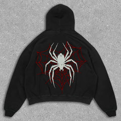 Muchic Stylish Solid Color Spider Hoodie