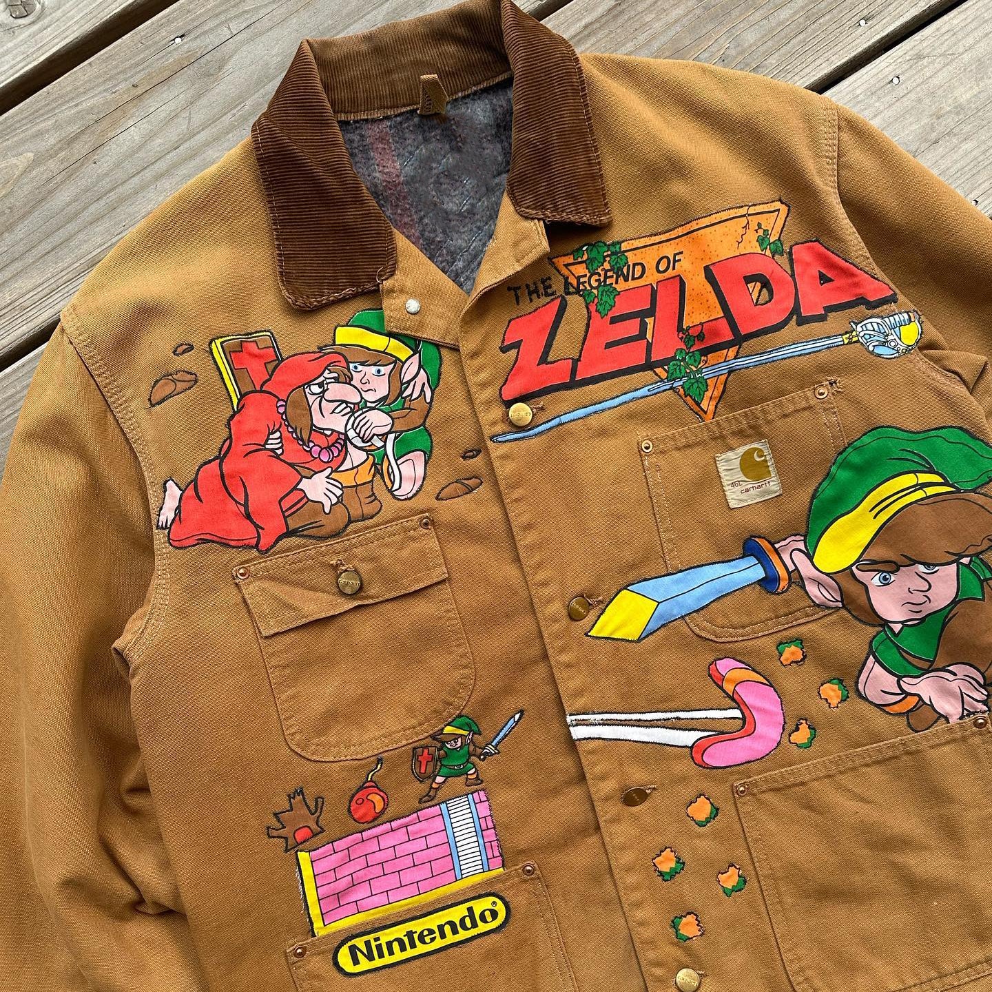 Hand-painted collaboration lined jacket