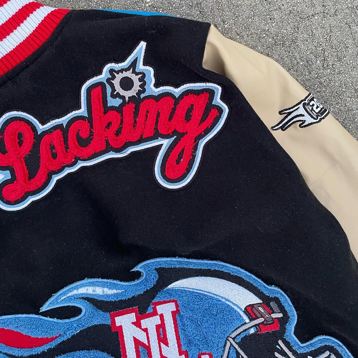 Muchic Rugby Long Sleeve Printed Patchwork Baseball Jacket Coats & Jackets