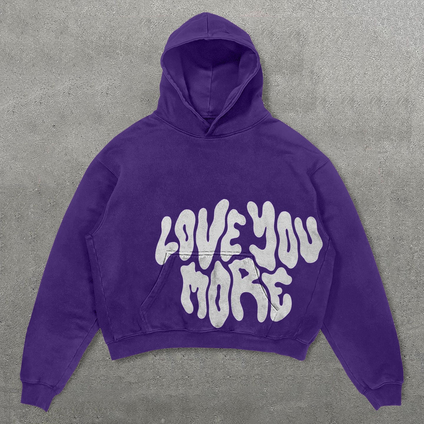 Muchic Love You More Print Long Sleeve Hoodie