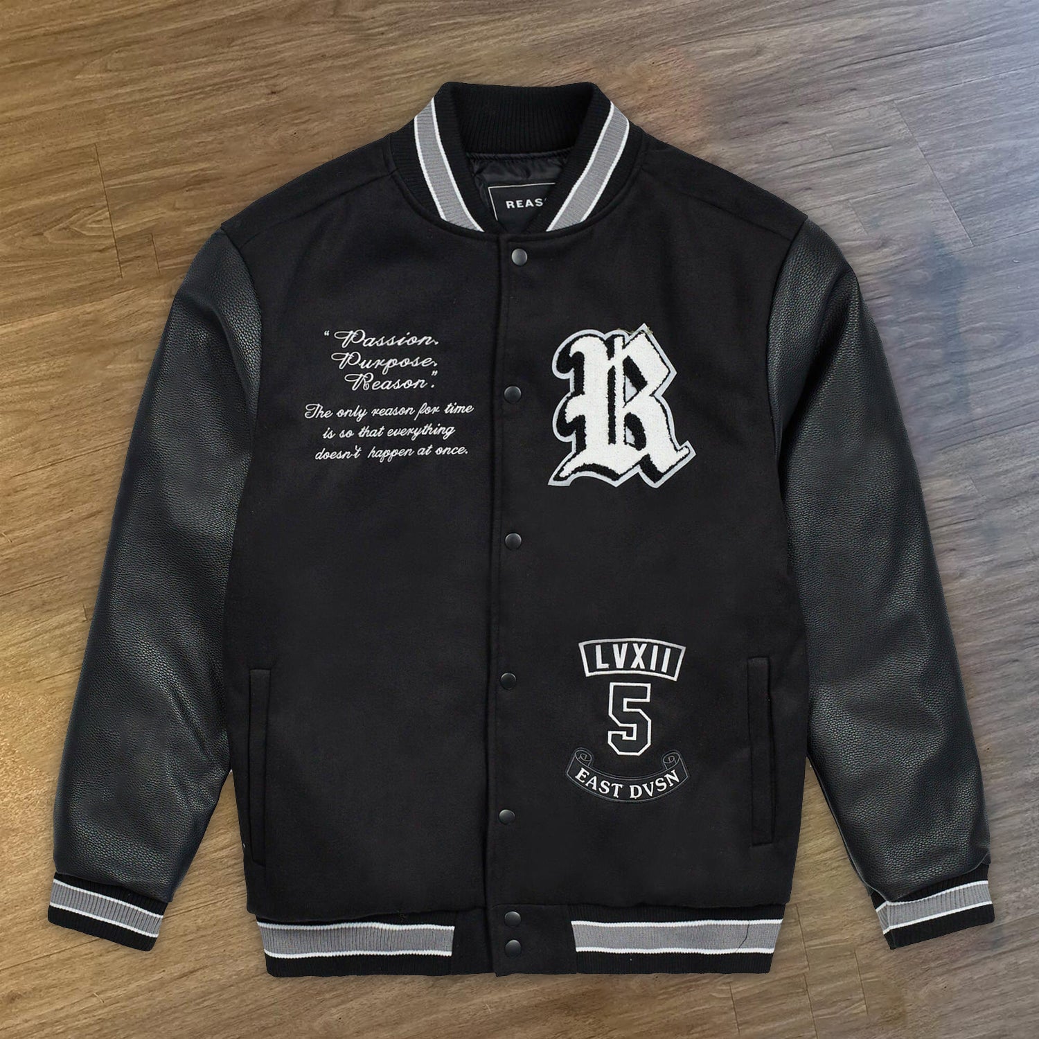 Muchic Personalized Retro College Style Baseball Jacket Black / S Coats & Jackets