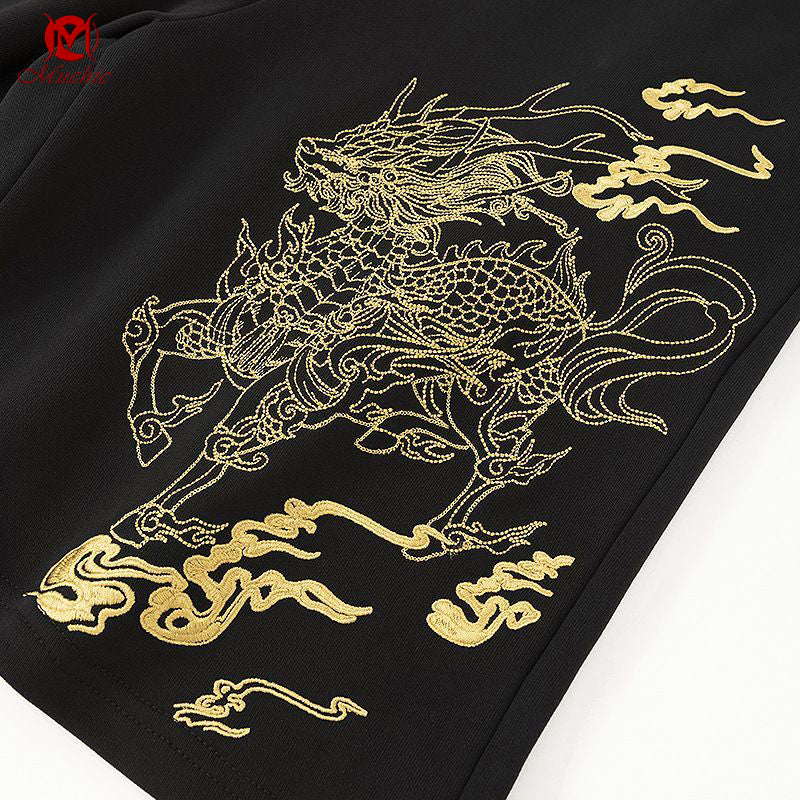 Unisex Intangible Cultural Heritag Qilin Embroidery Short(Duty Free)