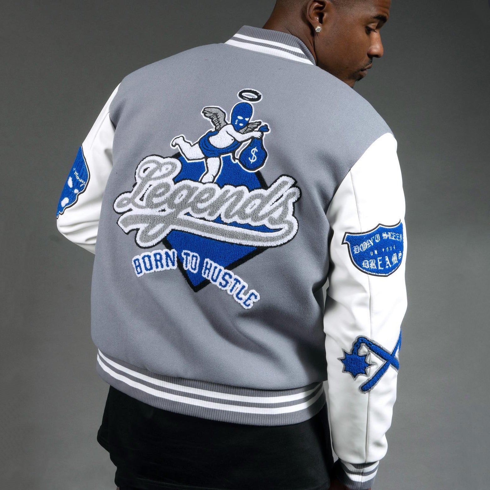 Muchic Money Angel Casual Street Baseball Jacket Coats & Jackets