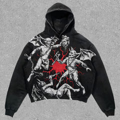 Muchic Vintage Devil Character Hoodie