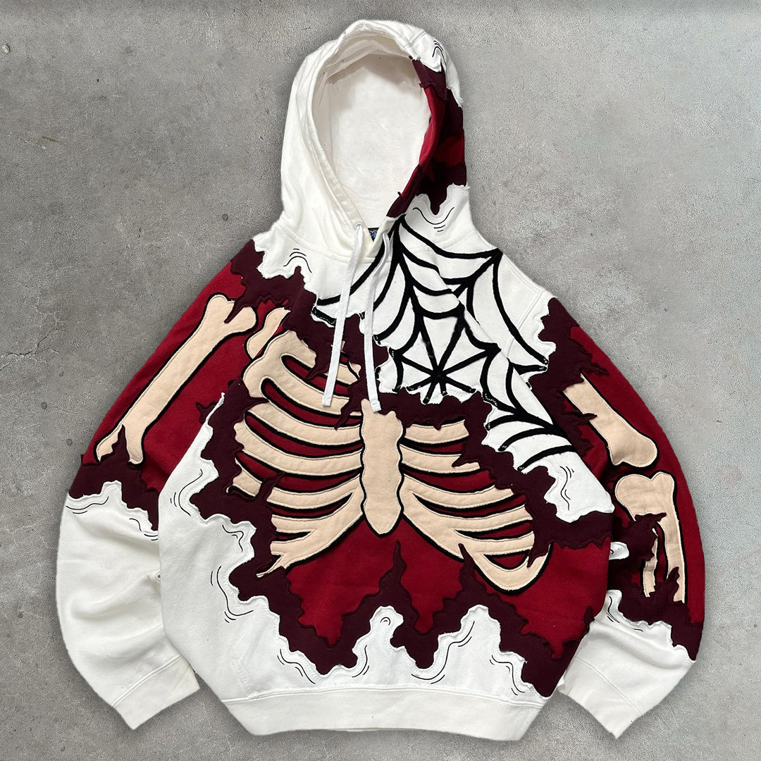 Muchic Spiderweb Skull Hoodie