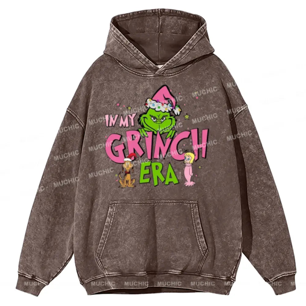 Muchic In My Era Unisex Printed Casual Washed Plush Thickening Hoodie Sweatshirt Peru / M