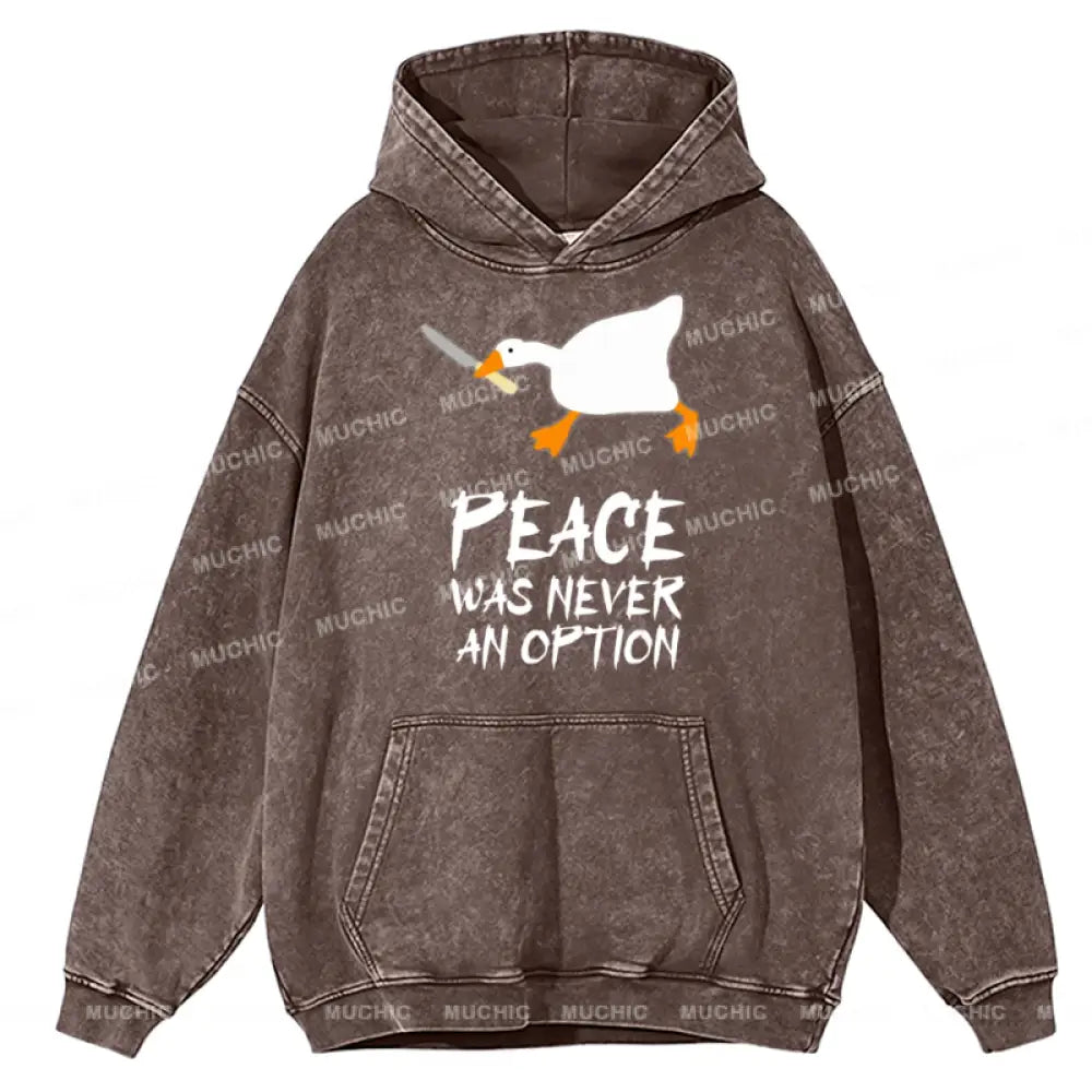 Peace Unisex Printed Casual Washed Hoodie Sweatshirt Peru / M