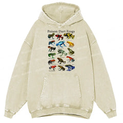 Muchic Poison Dart Frogs Unisex Printed Casual Washed  Plush Thickening Hoodie Sweatshirt