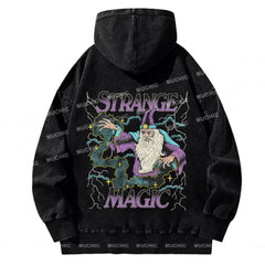 Muchic Strange Magic Unisex Wash  Plush Thickening Hooded Sweatshirt