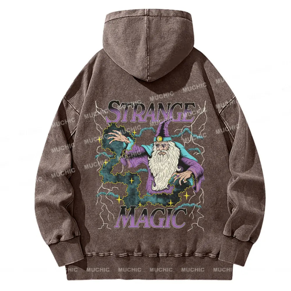 Muchic Strange Magic Unisex Wash Hooded Sweatshirt Peru / S Hoodies-Sweatshirts