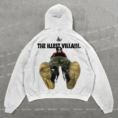 Muchic the Illest Villain Print Long Sleeve Hoodies