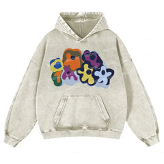 Muchic Unisex "Art Flowers" Fashion Graphic Print Long Sleeve Hooded  Plush Thickening Sweatshirt