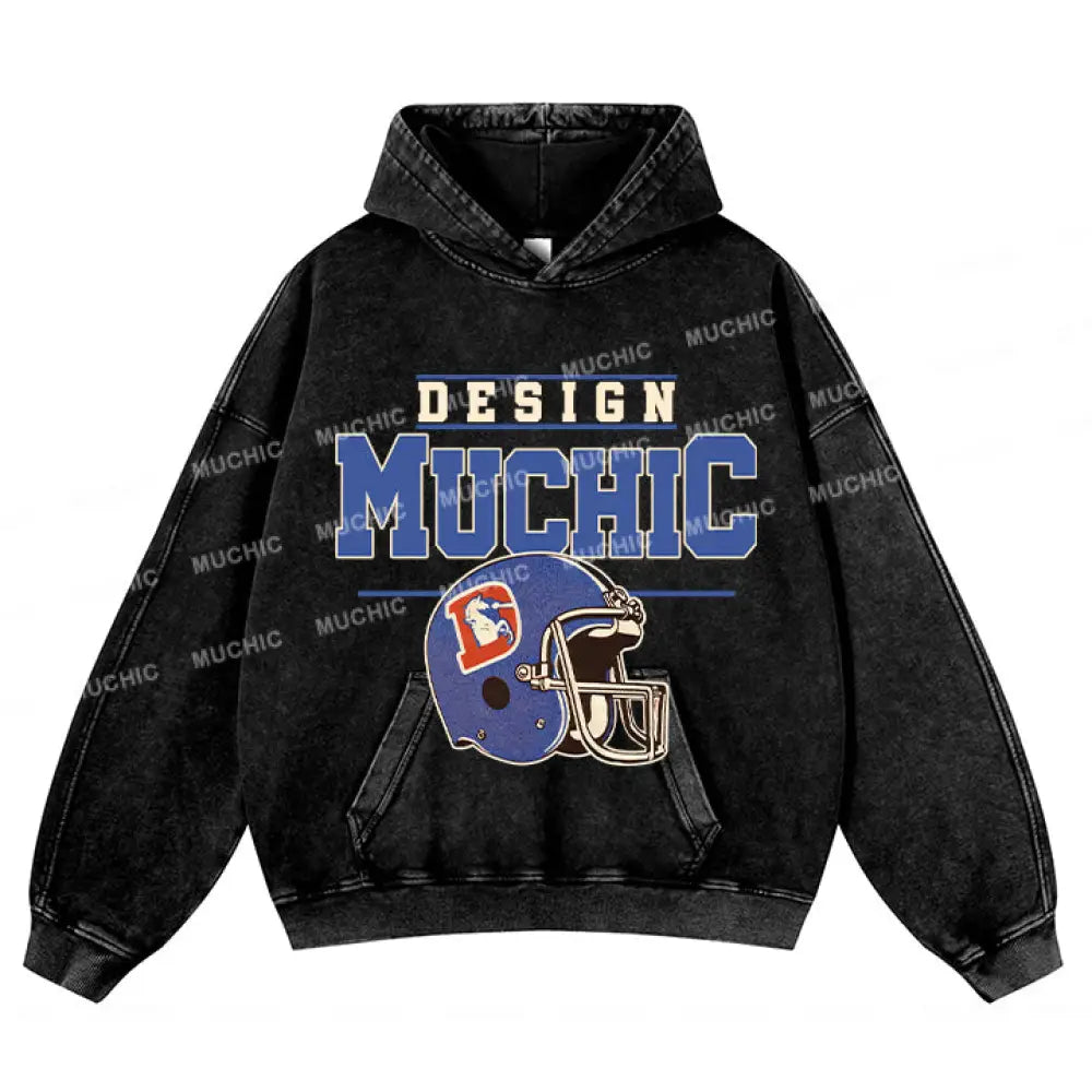 Muchic Unisex ’Baseball Cap’ Fun Graphic Print Long Sleeve Hoodie Black / S Hoodies-Sweatshirts