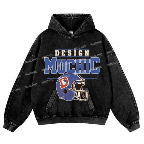 Muchic Unisex "Baseball Cap" Fun Graphic Print Long Sleeve Plush Thickening  Hoodie