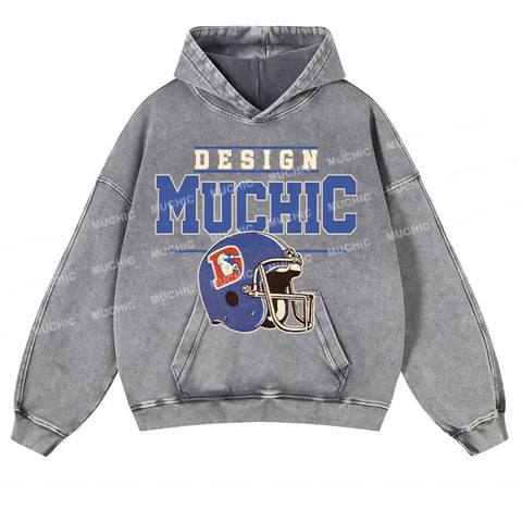 Muchic Unisex "Baseball Cap" Fun Graphic Print Long Sleeve Plush Thickening  Hoodie