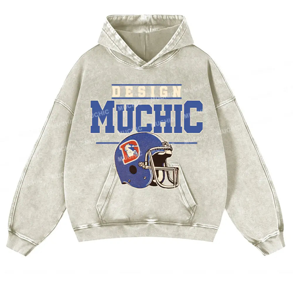 Muchic Unisex ’Baseball Cap’ Fun Graphic Print Long Sleeve Hoodie White / S Hoodies-Sweatshirts