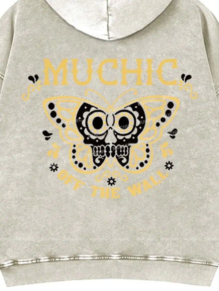 Muchic Unisex “Butterfly” Fashion Pattern Print Long Sleeve Hooded Sweatshirt Hoodies-Sweatshirts