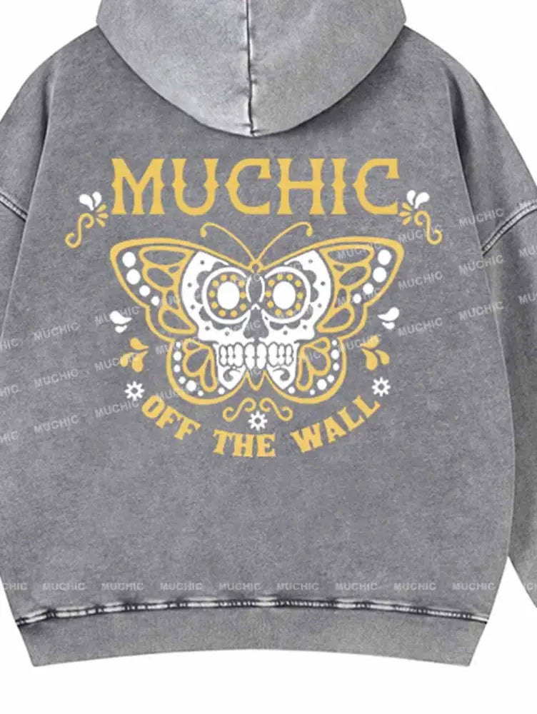 Muchic Unisex “Butterfly” Fashion Pattern Print Long Sleeve Hooded Sweatshirt Hoodies-Sweatshirts