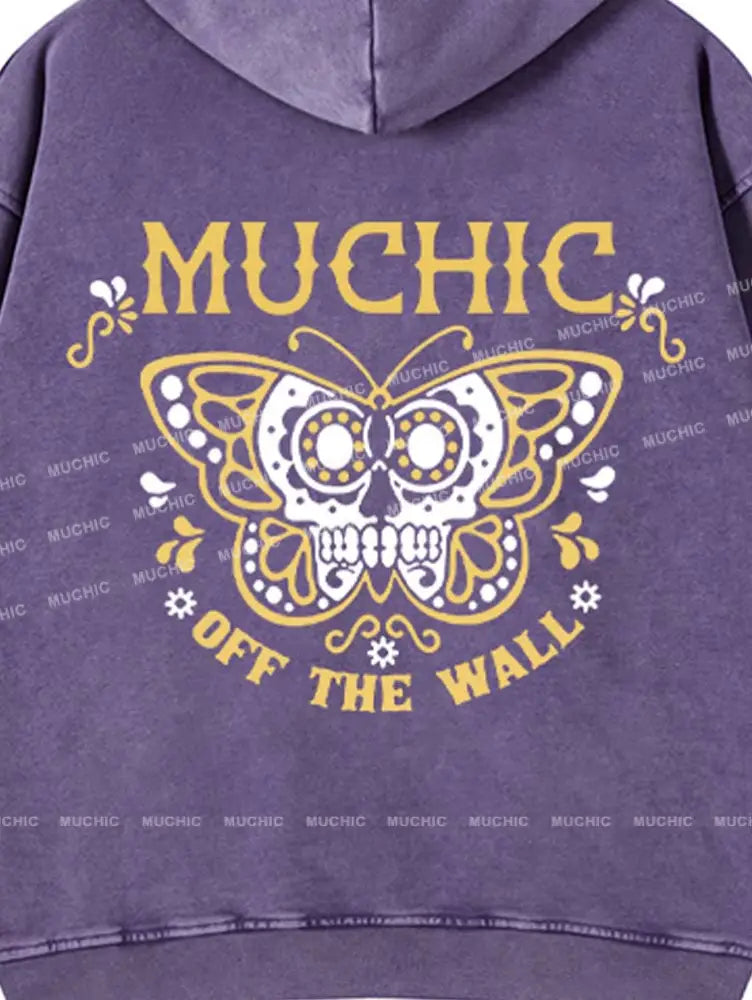 Muchic Unisex “Butterfly” Fashion Pattern Print Long Sleeve Hooded Sweatshirt Hoodies-Sweatshirts