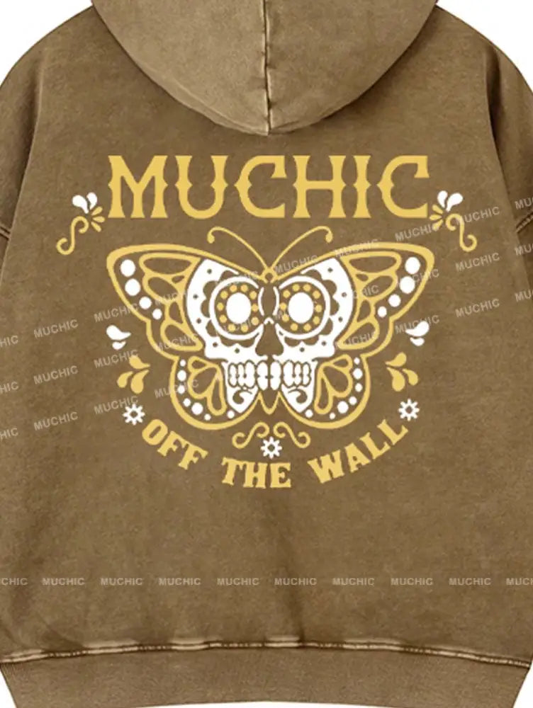 Muchic Unisex “Butterfly” Fashion Pattern Print Long Sleeve Hooded Sweatshirt Hoodies-Sweatshirts