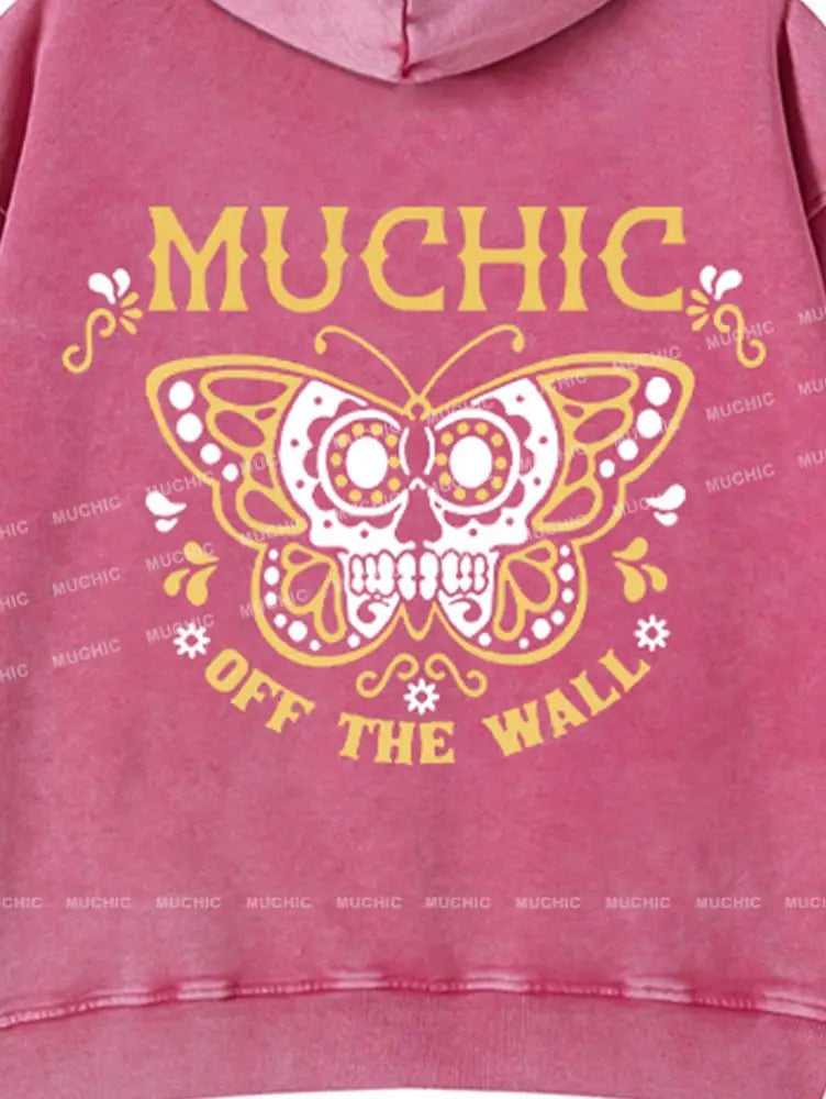 Muchic Unisex “Butterfly” Fashion Pattern Print Long Sleeve Hooded Sweatshirt Hoodies-Sweatshirts