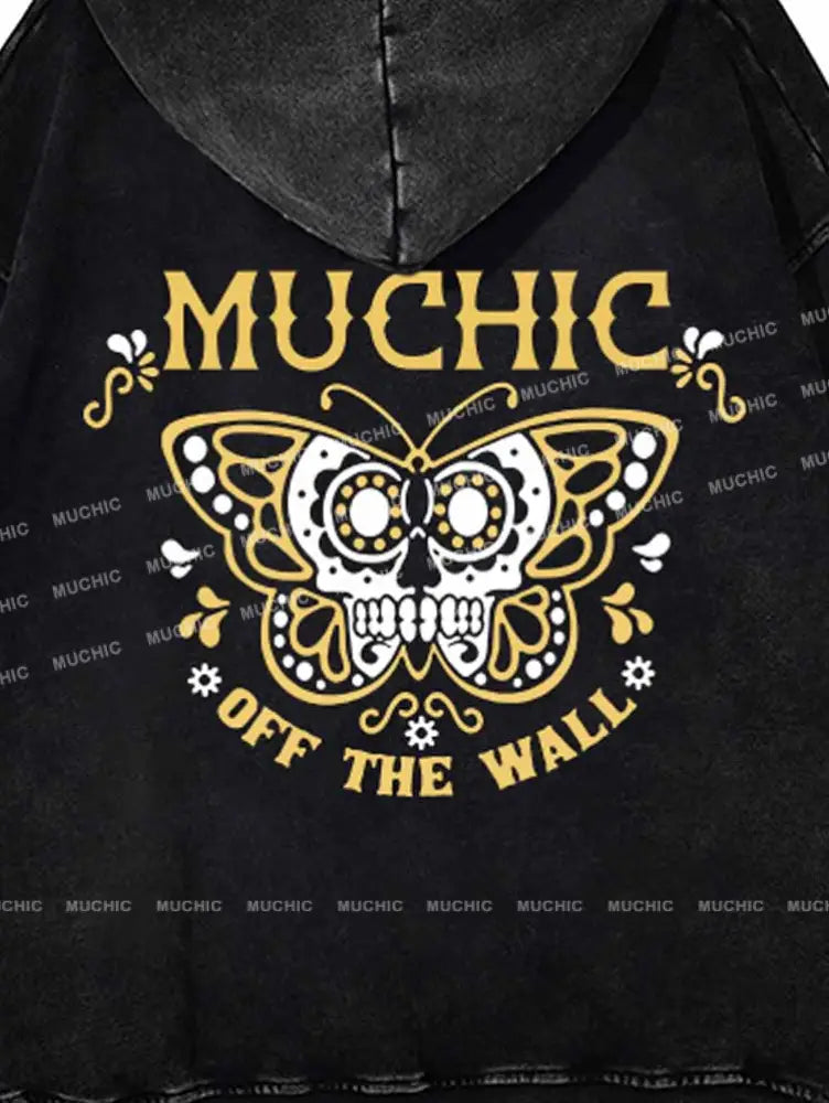 Muchic Unisex “Butterfly” Fashion Pattern Print Long Sleeve Hooded Sweatshirt Hoodies-Sweatshirts