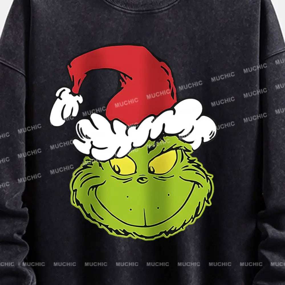 Muchic Unisex ’Christmas Frog’ Funny Cartoon Retro Fashion Graphic Print Long Sleeve Hooded