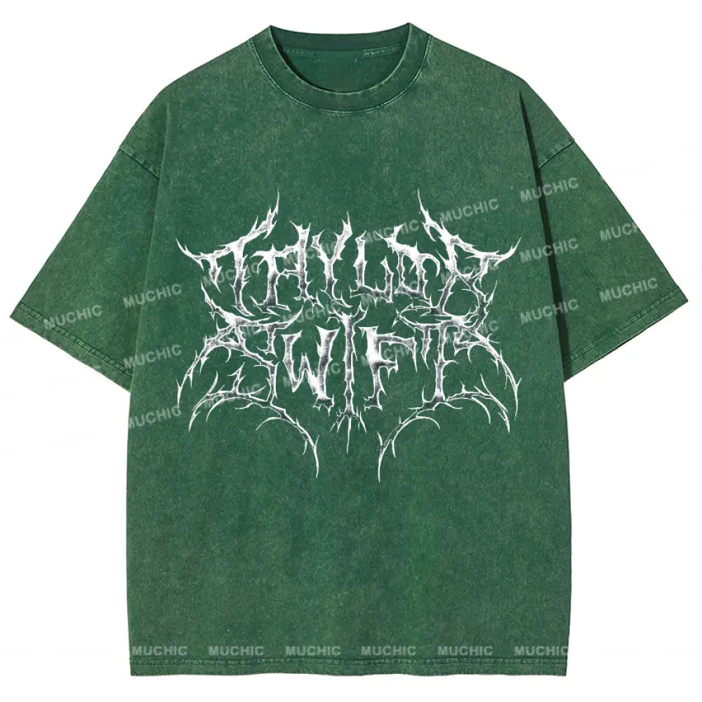 Muchic Unisex Death Metal Vintage Print T-Shirt Green / S T-Shirts