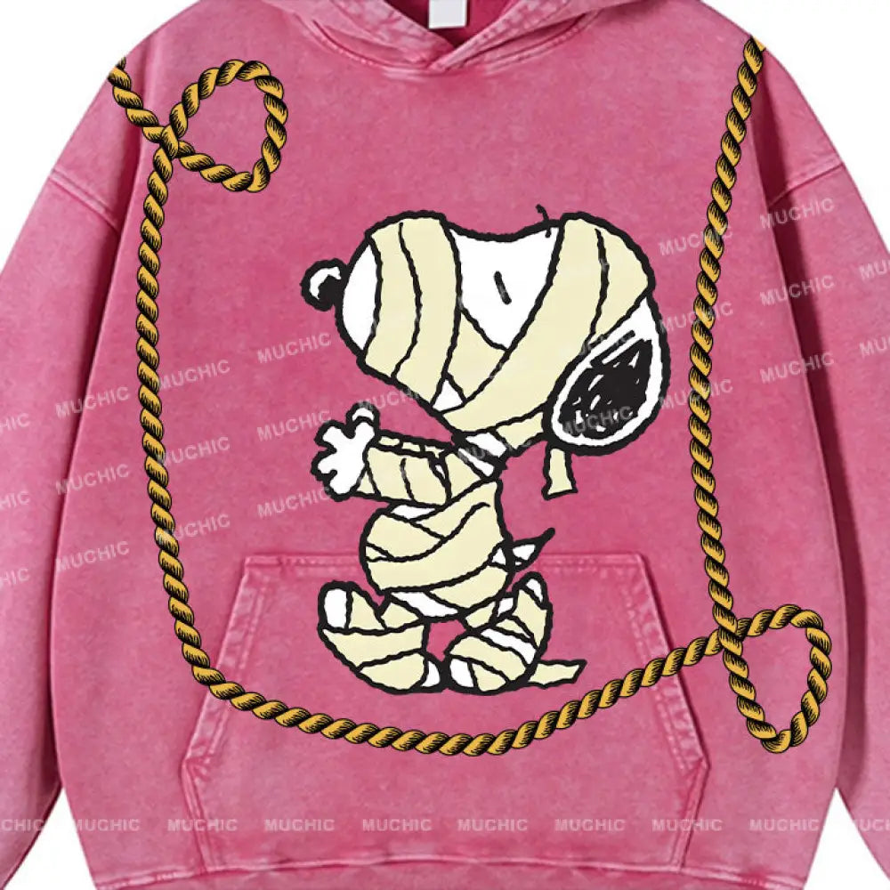 Muchic Unisex ’Dog’ Fun Graphic Print Long Sleeve Plush Thickening Hoodie Hoodies-Sweatshirts