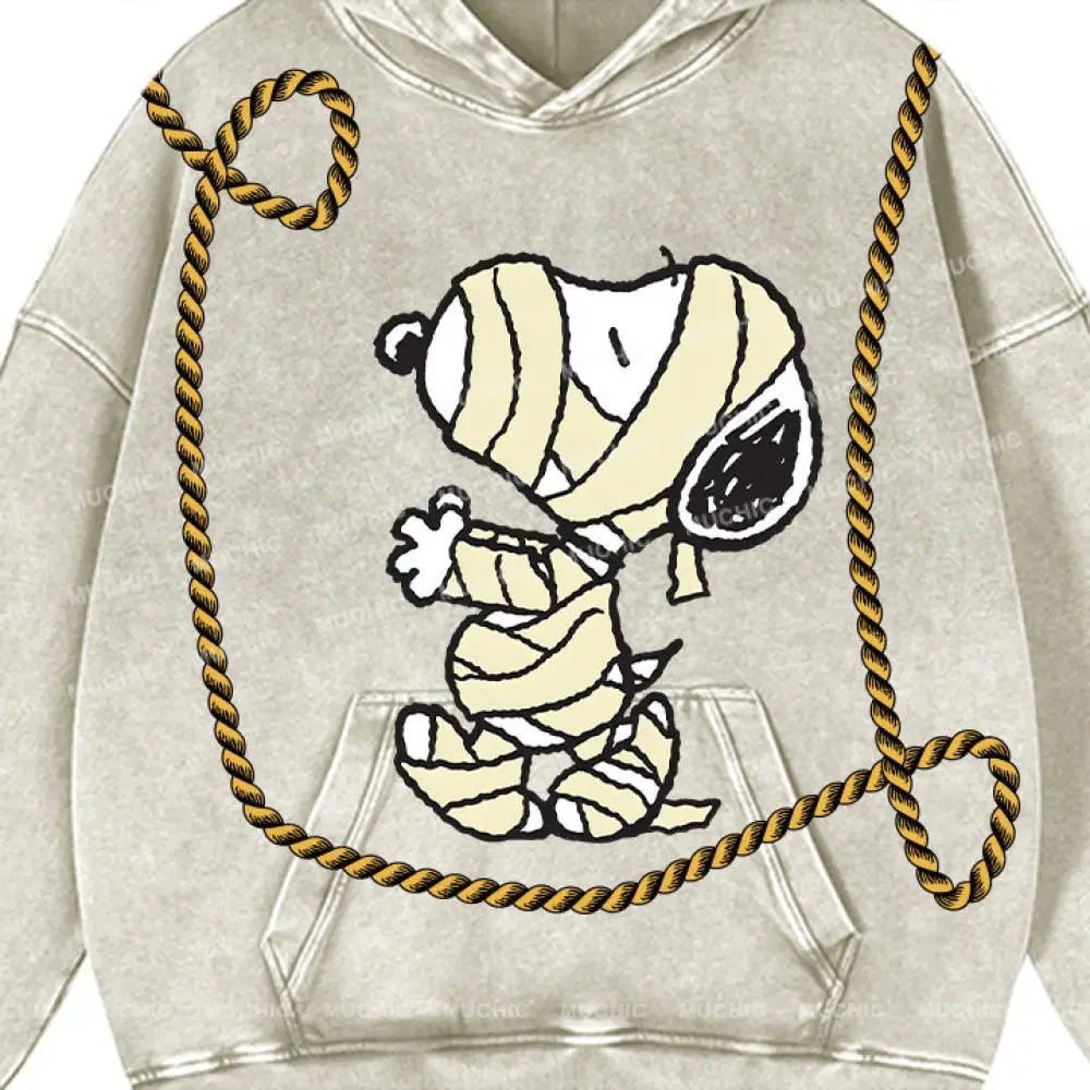 Muchic Unisex ’Dog’ Fun Graphic Print Long Sleeve Plush Thickening Hoodie Hoodies-Sweatshirts