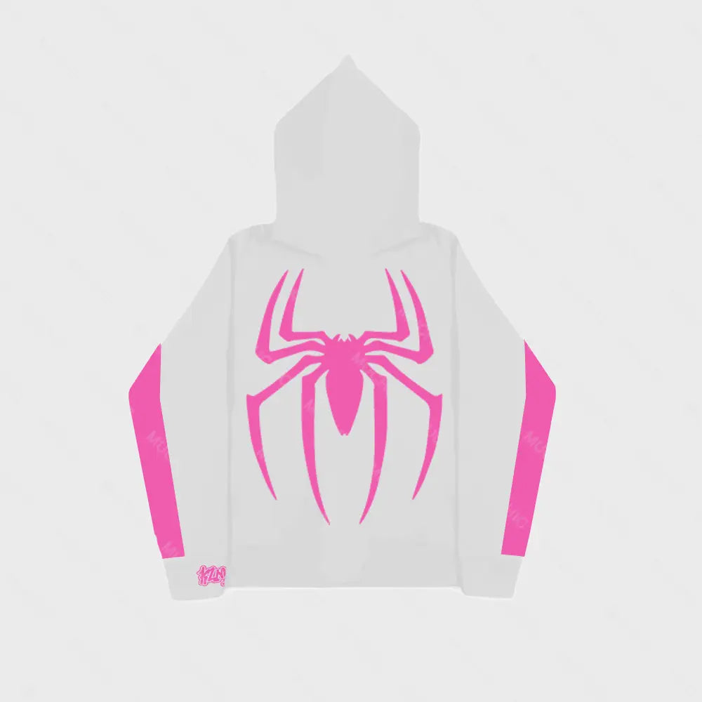 Muchic Unisex Fashion Spider Print Long Sleeve Hoodie Hoodies-Sweatshirts