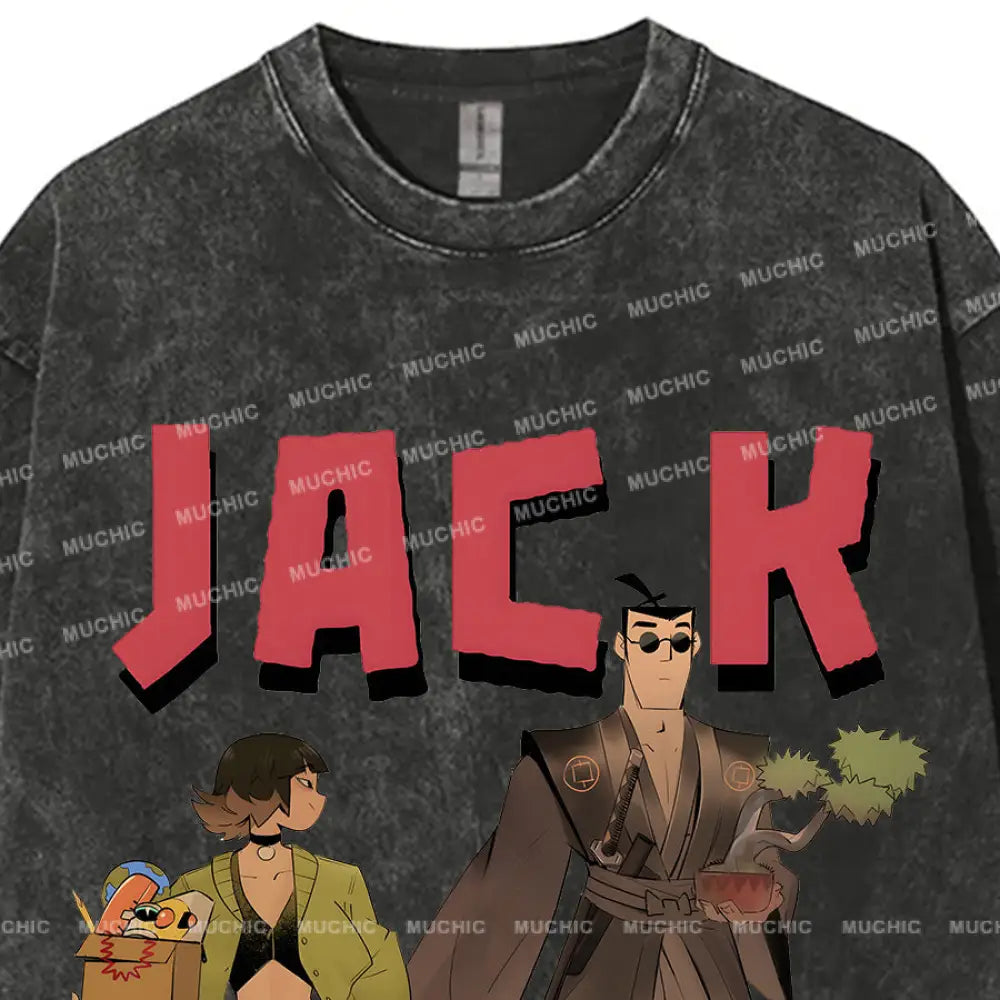 Muchic Unisex ’Jack’ Anime Cartoon Retro Fashion Pattern Print Long Sleeve Hooded Sweater