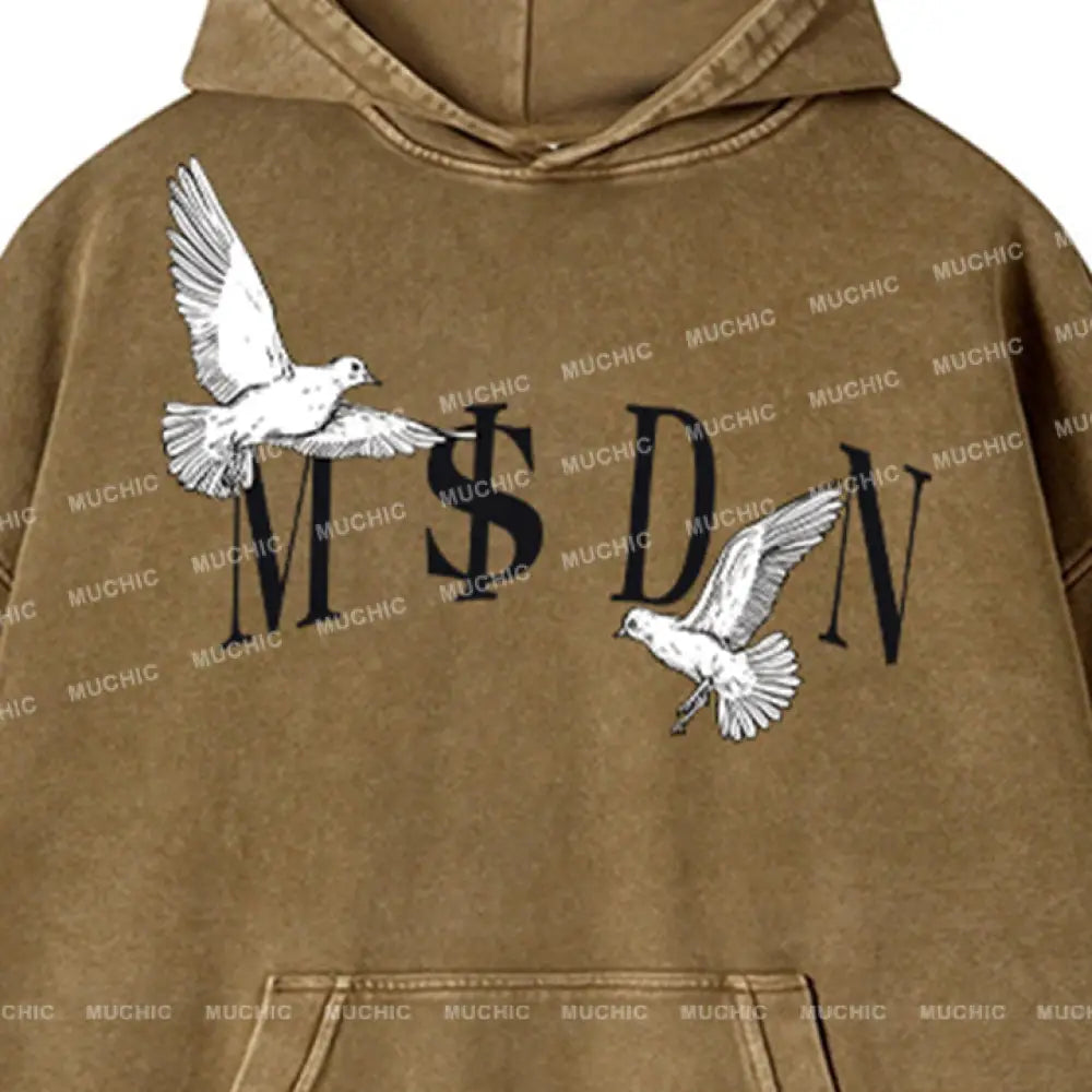 Muchic Unisex ’M$Dn’ Fashion Graphic Print Long Sleeve Hoodie Hoodies-Sweatshirts