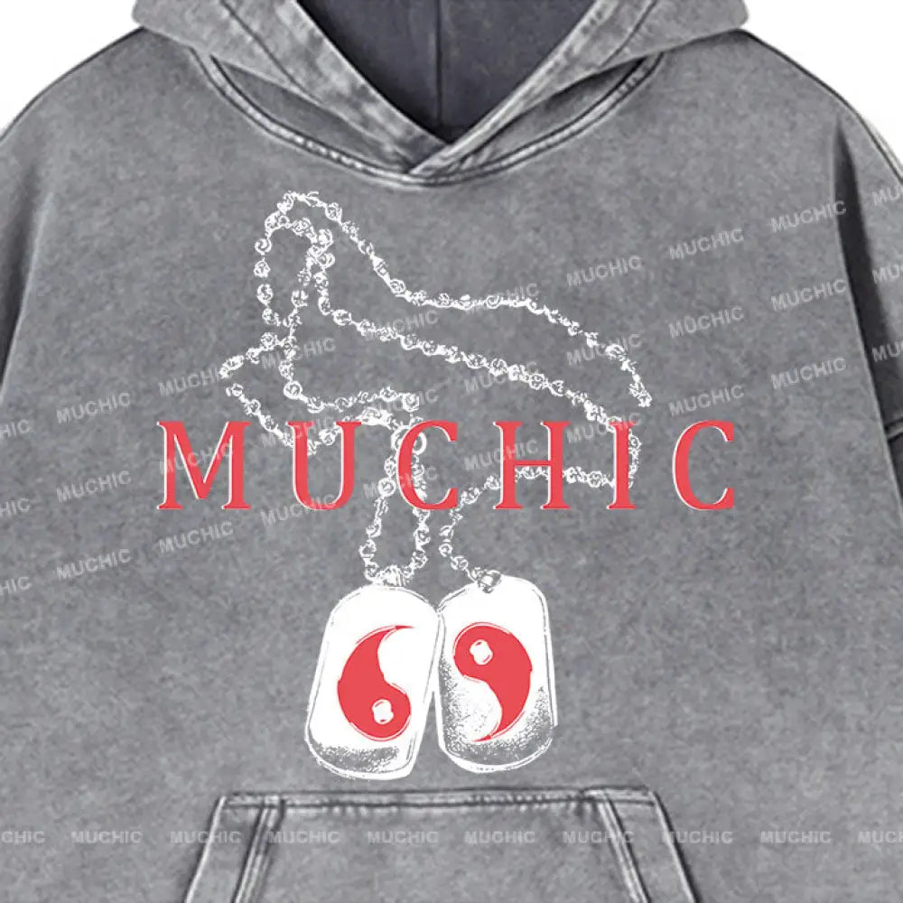 Muchic Unisex ’Necklace’ Fun Graphic Print Long Sleeve Plush Thickening Hoodie Hoodies-Sweatshirts