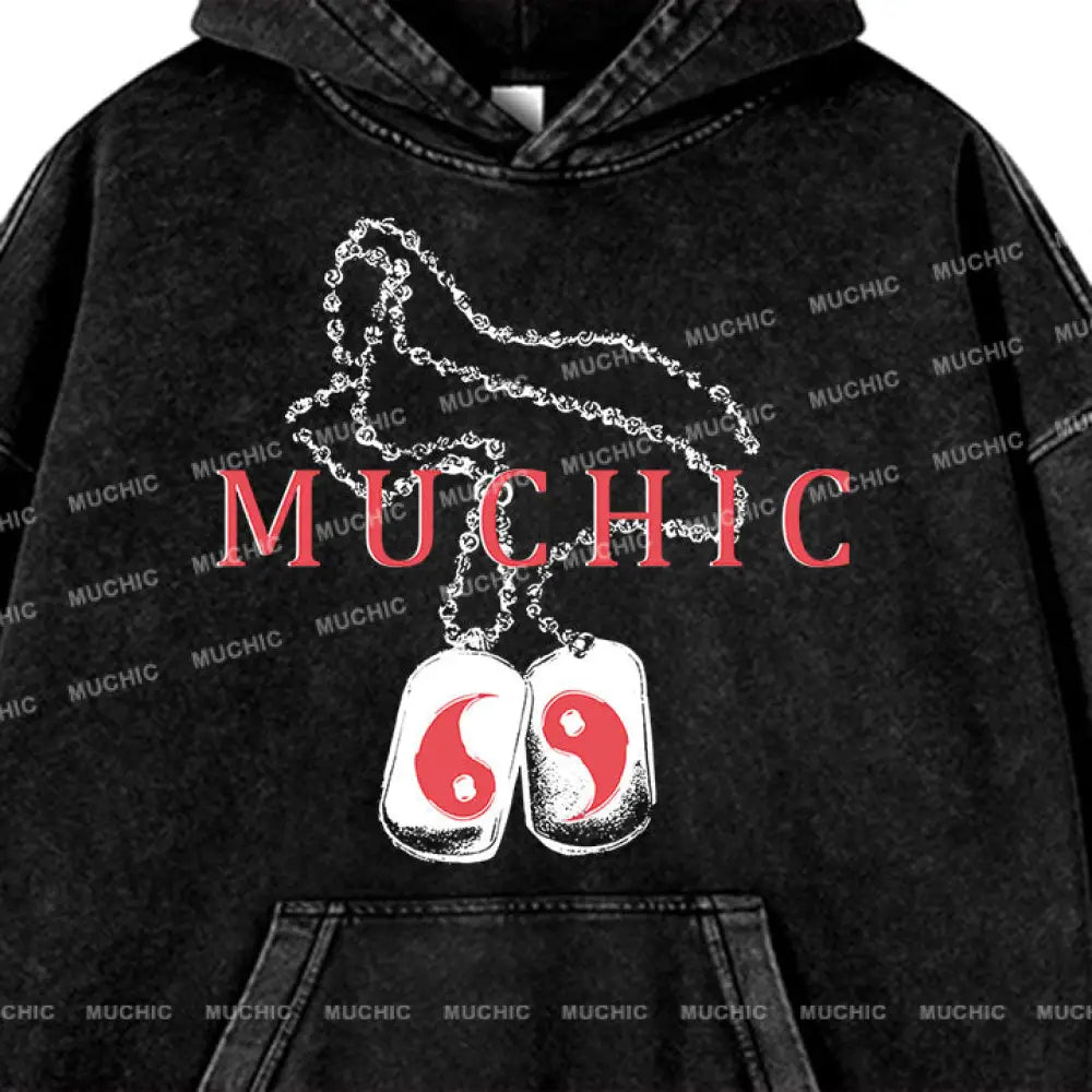 Muchic Unisex ’Necklace’ Fun Graphic Print Long Sleeve Plush Thickening Hoodie Hoodies-Sweatshirts