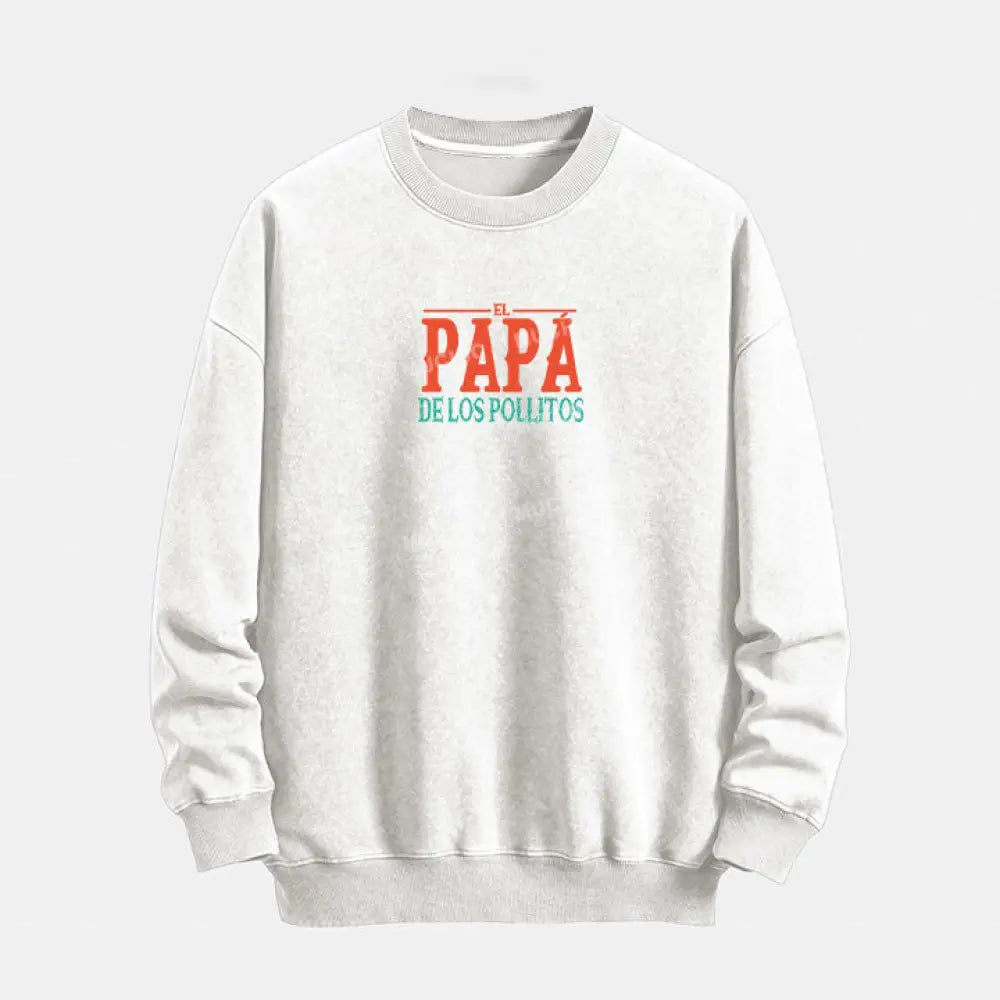 Muchic Unisex ’Papa’ Graphic Print Plush Thickened Long-Sleeved Sweatshirt (T-Shirt)