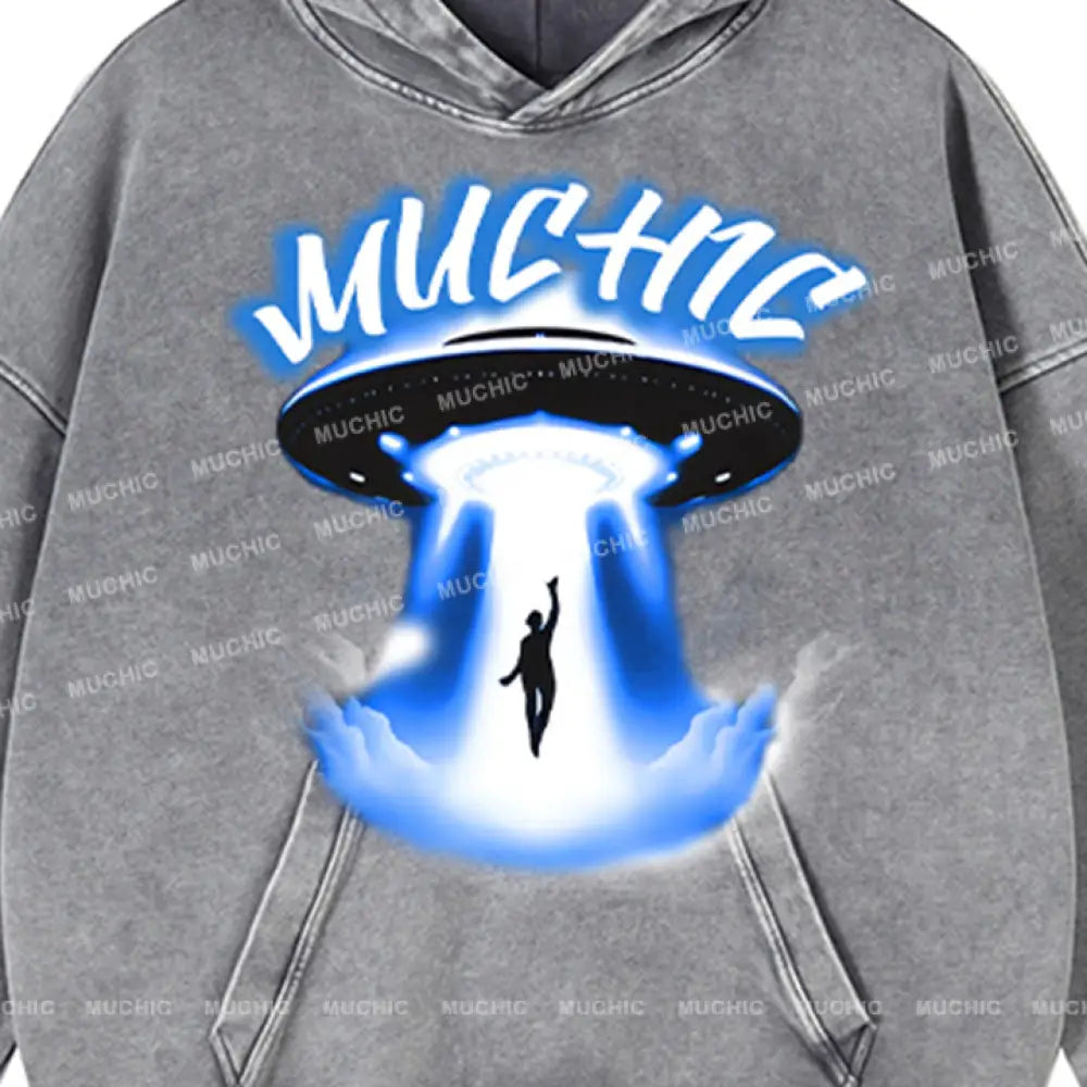 Muchic Unisex ’Spaceship’ Sport Graphic Long Sleeve Hoodie Hoodies-Sweatshirts