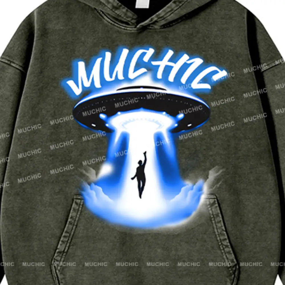 Muchic Unisex ’Spaceship’ Sport Graphic Long Sleeve Hoodie Hoodies-Sweatshirts