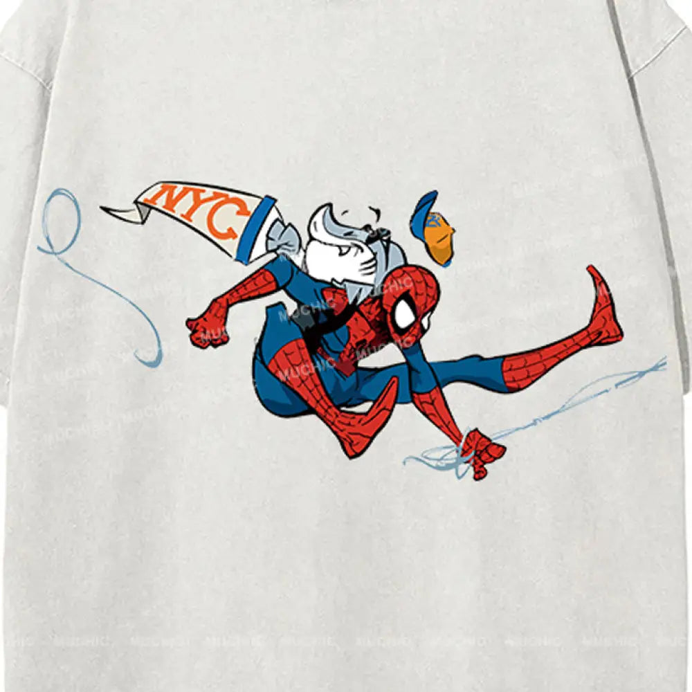 Muchic Unisex ’Spider’ Fun Cartoon Retro Fashion Pattern Print Long Sleeve Hooded Sweater