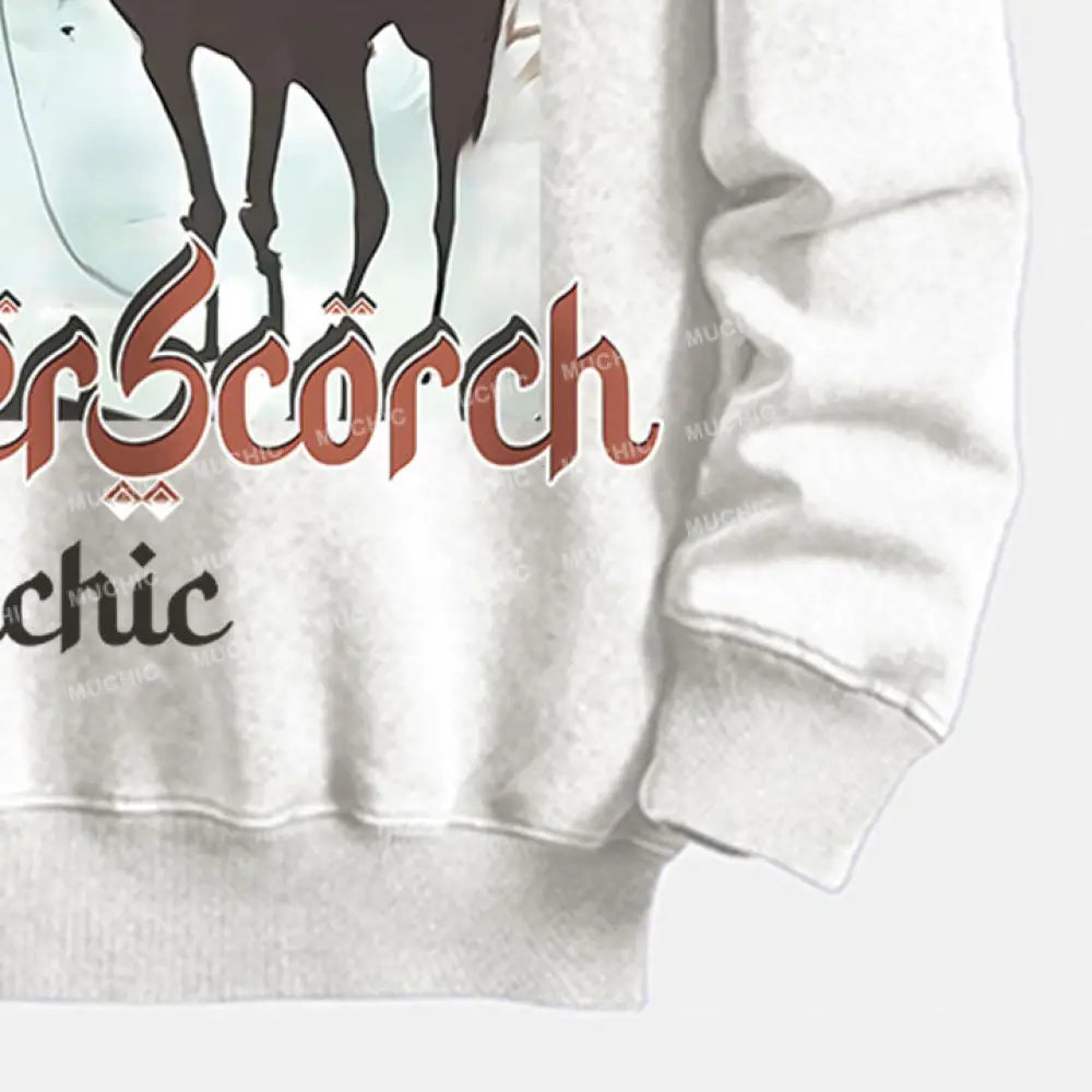 Muchic Unisex Summer Scorch Washed Graphic Print Long Sleeve Crewneck Sweatshirt Hoodies-Sweatshirts