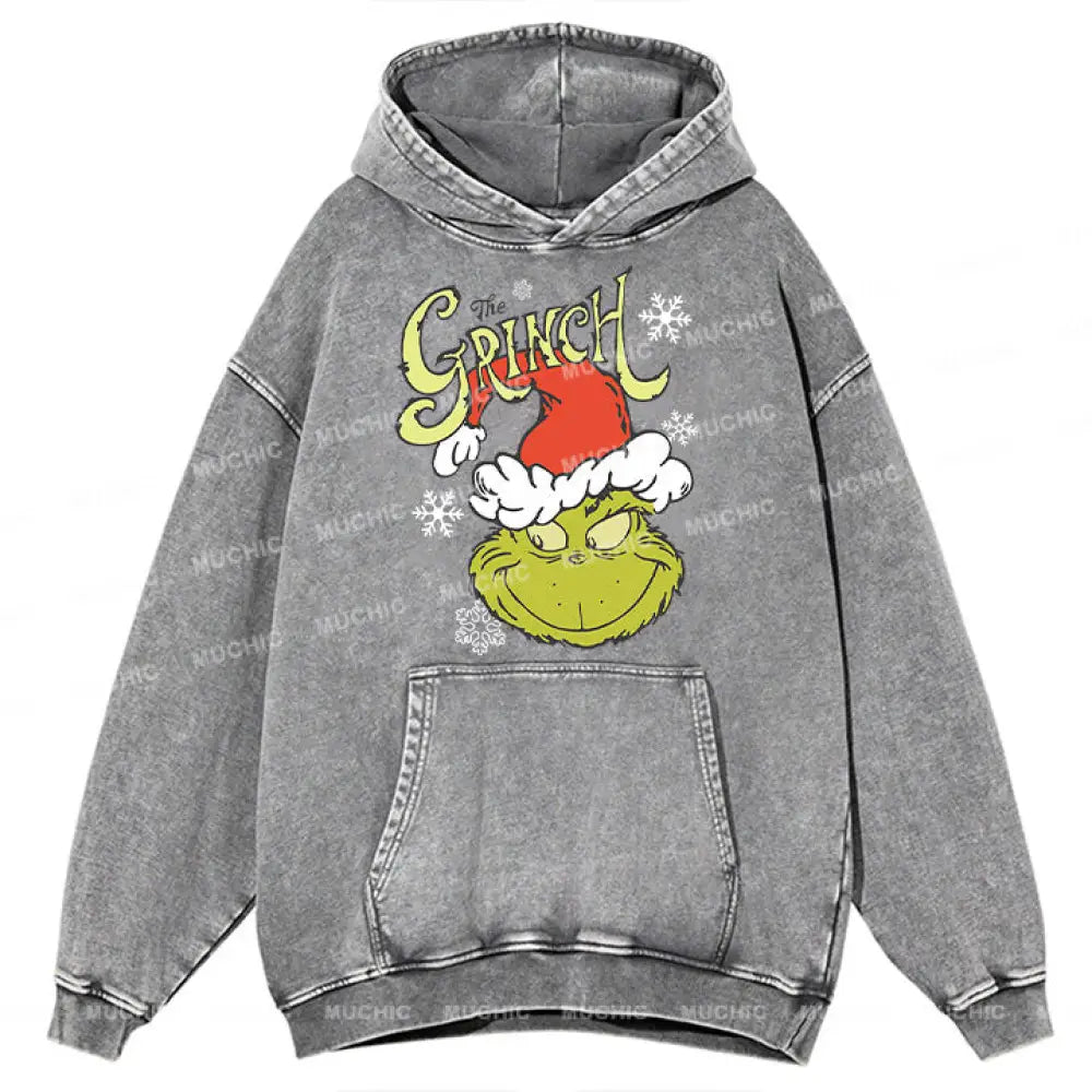 Muchic Unisex ’The Grinch’ Funny Christmas Cartoon Retro Fashion Graphic Print Long Sleeve