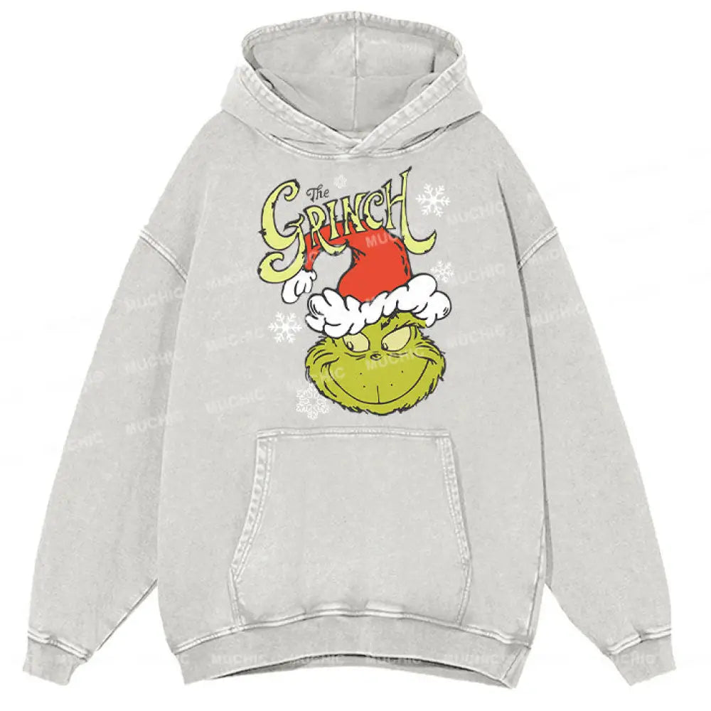 Muchic Unisex ’The Grinch’ Funny Christmas Cartoon Retro Fashion Graphic Print Long Sleeve