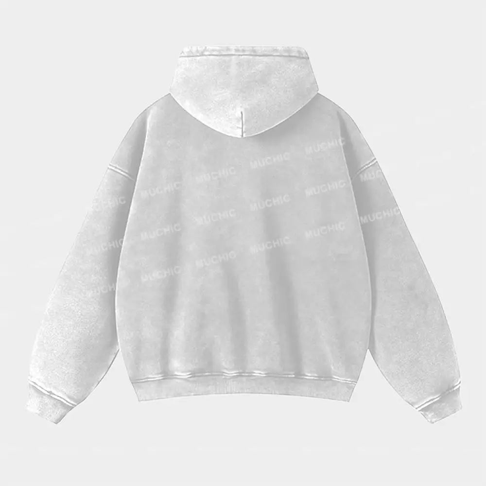 Muchic Unisex ’Thinking’ Portrait Print Long Sleeve Plush Thickening Hoodie Hoodies-Sweatshirts