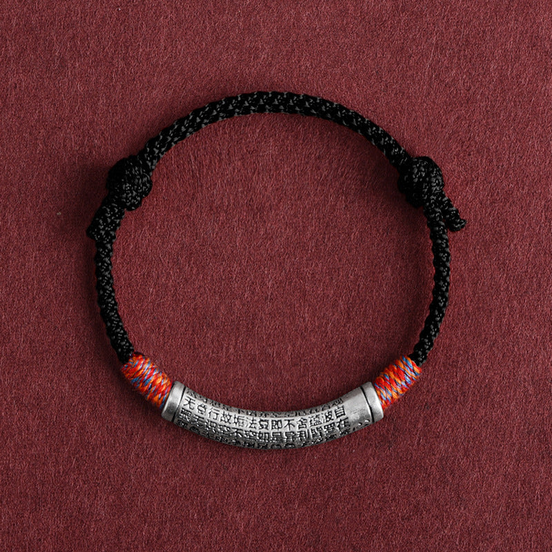 Heart Sutra Protection Bracelet – Feng Shui Red String Spiritual Charm