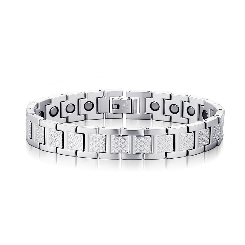 Magnetic Titanium Steel Bracelet for Men – Luxury Adjustable Wristband