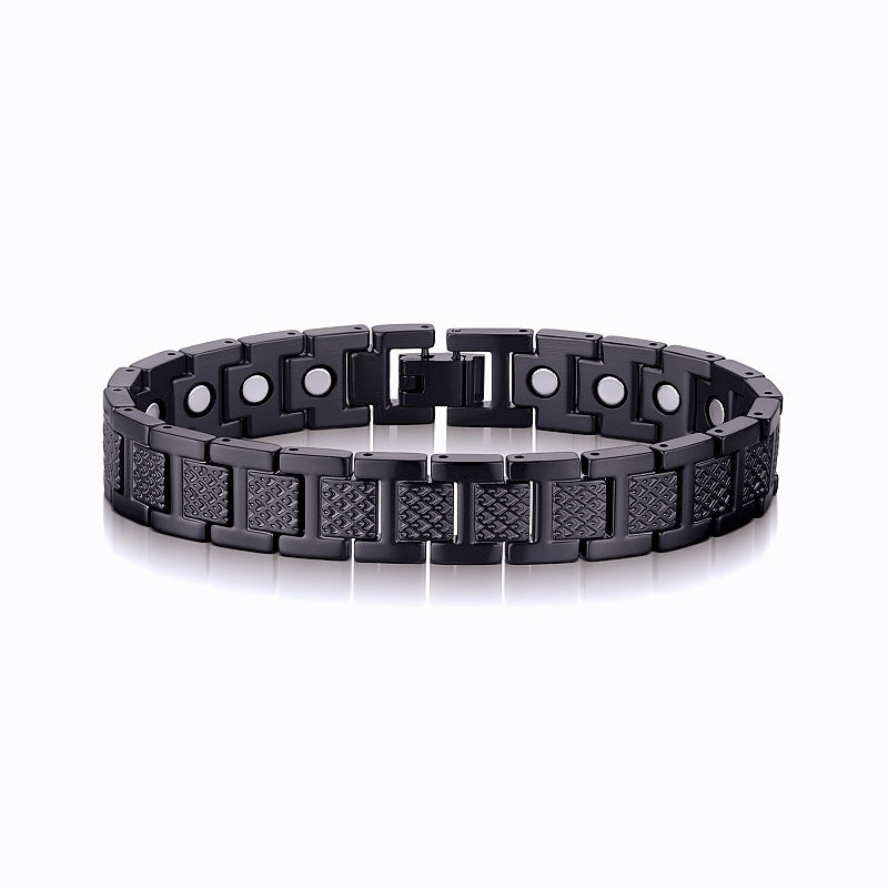 Magnetic Titanium Steel Bracelet for Men – Luxury Adjustable Wristband