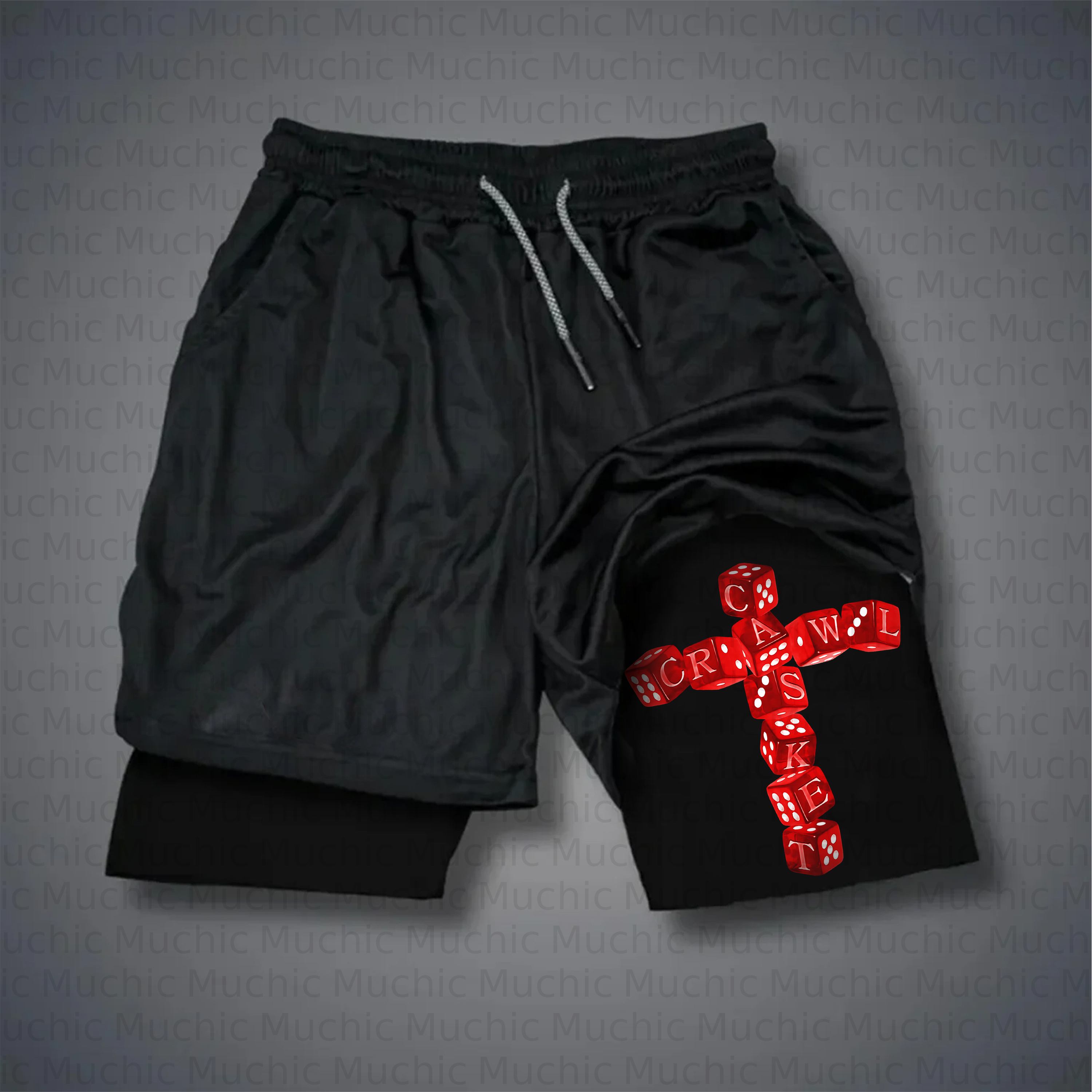 Unisex streetwear patterned retro Shorts